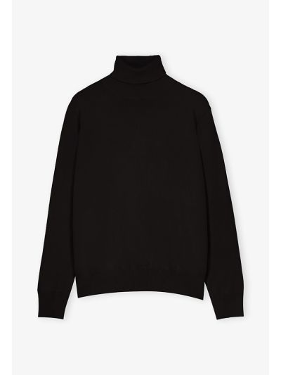 Single Tone High Neck Knitted Top