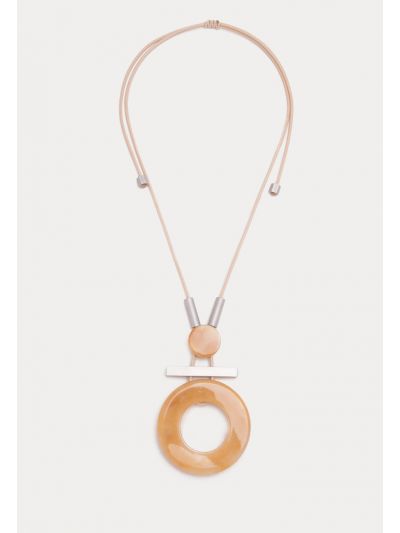 Round Charm Marble Pendant Fashion Necklace