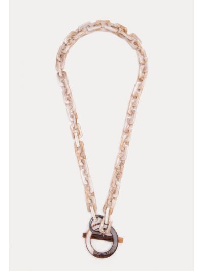 Toggle Lock Pendant Chunky Chain Necklace