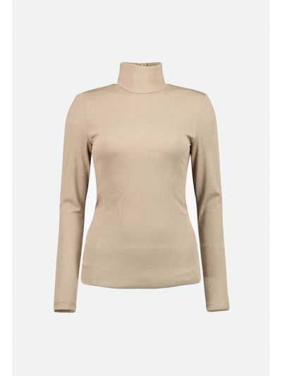 Rib Fitted Turtleneck Top -Sale
