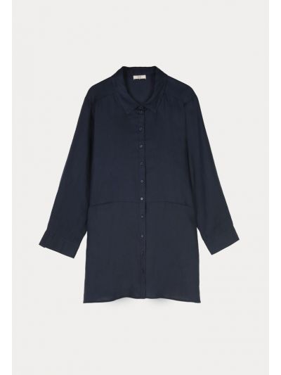 Patch Pocket Solid Oversized Shirt