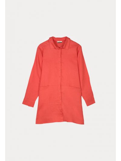 Patch Pocket Solid Oversized Shirt