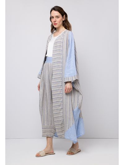 Striped Oversized Open Abaya