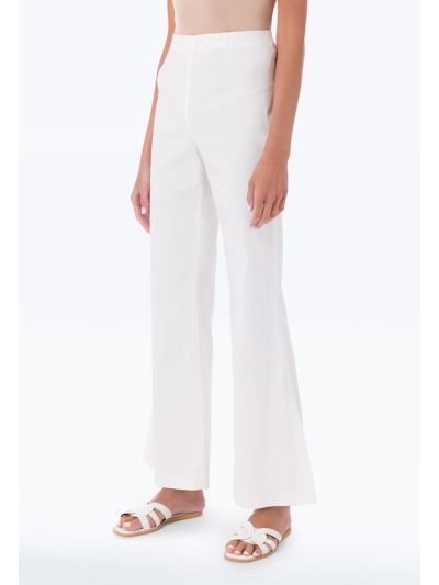 Flare-Legged Mid-Rise Solid Trouser