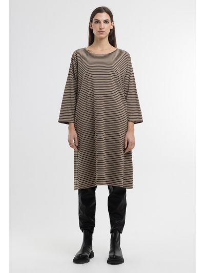 Striped Tunic Multicolored Long T-Shirt -Sale