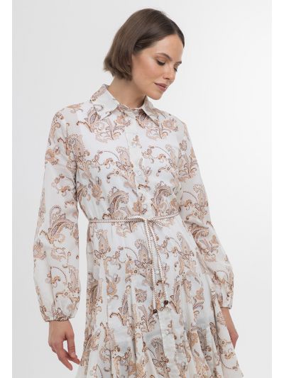 Paisley Printed Multicolored Midi Dress