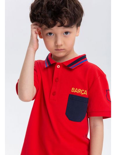 Barcelona Contrast Striped Trim Rib Collar Shirt