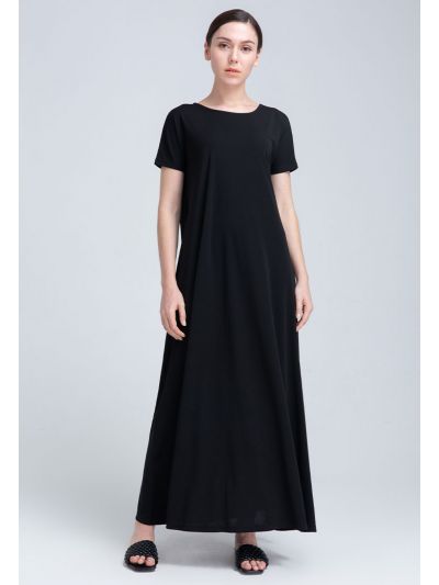 Long Solid Jersey Dress