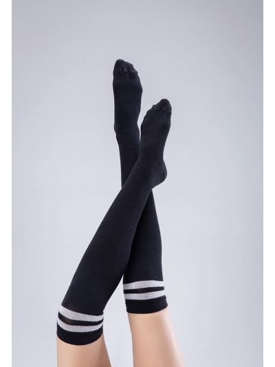 Contrast Stripe Knee High Socks