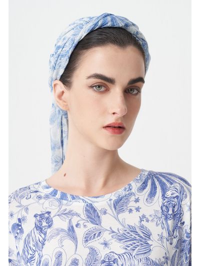 Printed Square Fringe Scarf