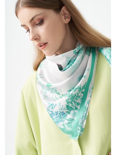 Printed Floral Square Scarf