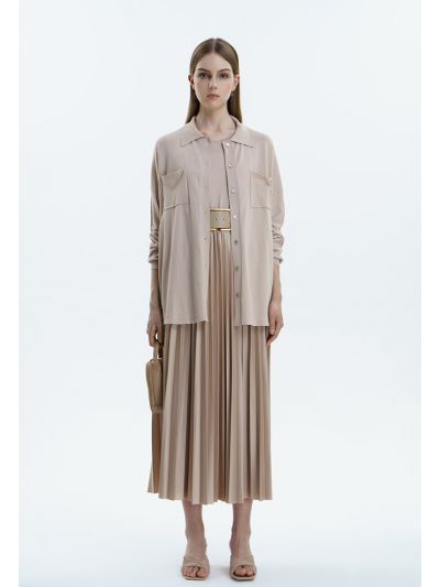 Pleated Skirt With Fixed Lining -Sale