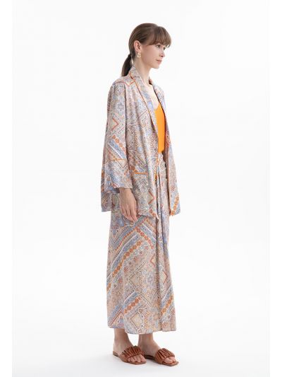 Ditsy Print Double Pleat Skirt -Sale