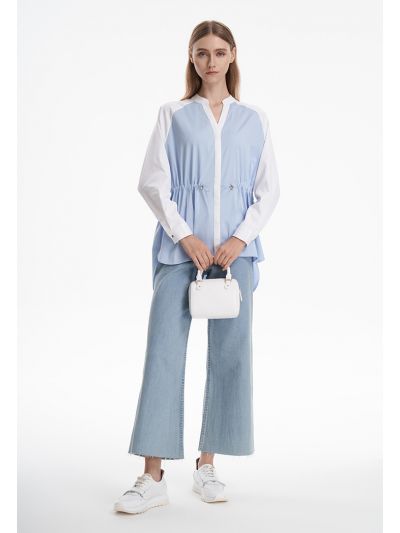 Solid Mid-Rise Wide Leg Jeans