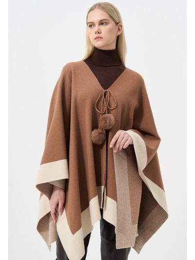 Two Toned Asymmetrical Poncho