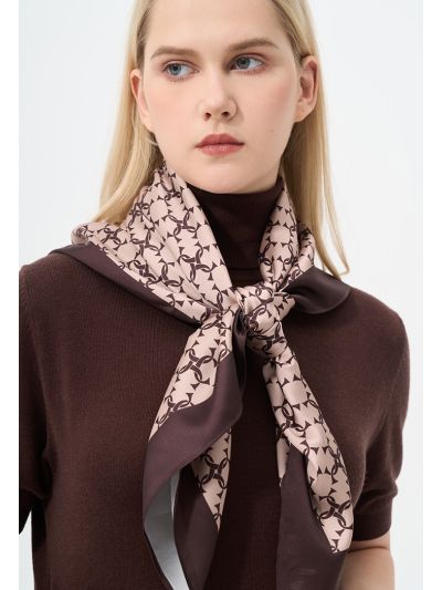 Printed Monogram Square Scarf