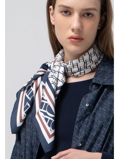 Printed Monogram Square Scarf