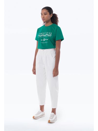 High Rise Front Pleats Slouchy Denim Jeans
