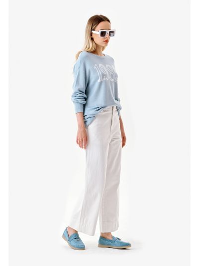 Wide Hem Straight Cut Trouser