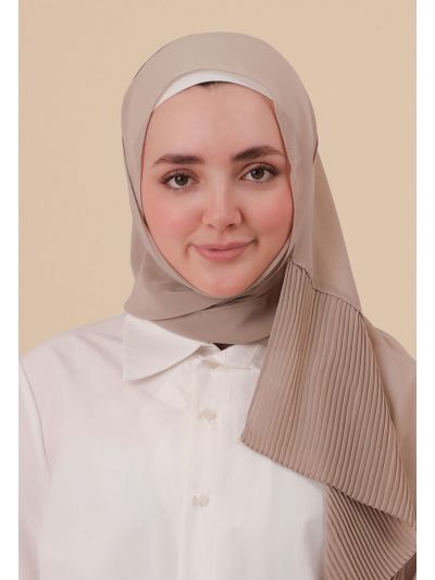 One Side Pleated Solid Scarf