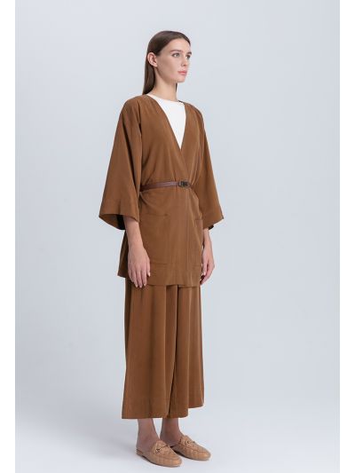 Elastic Back Waist Wide Leg Pants