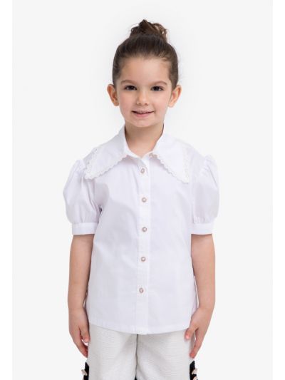 Solid Embroidered Collar Shirt