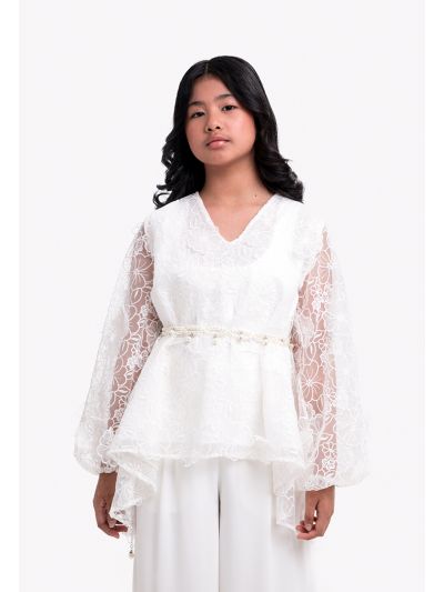 Solid Floral Lace Blouse