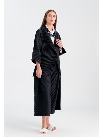Accordion Pleat Solid Jacket -Sale