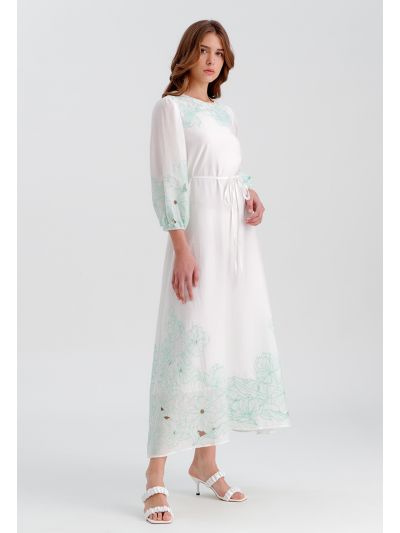 Contrast Embroidered Maxi Dress -Sale