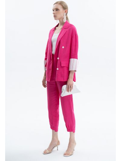 Single Toned Linen Pants -Sale