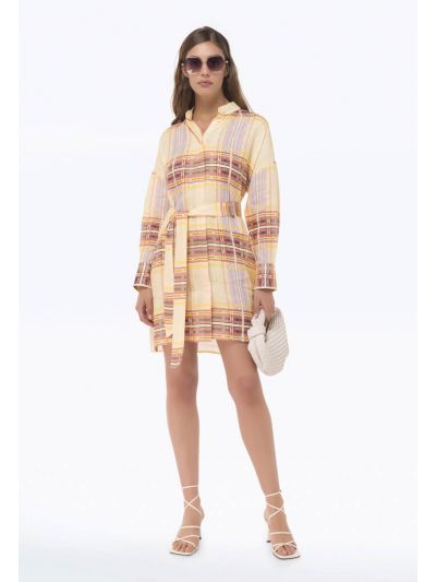 Checkered Midi Shirt Dress