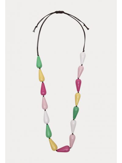 Teardrop Shape Multicolor Pendant Necklace