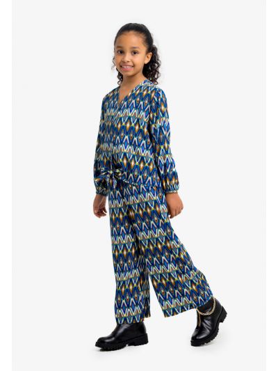 Ikat Printed Buttoned Blouse and Pants Set