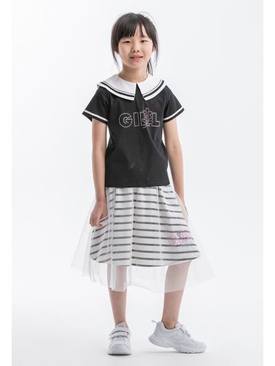 Powerpuff Girls Striped Net Skirt -Sale