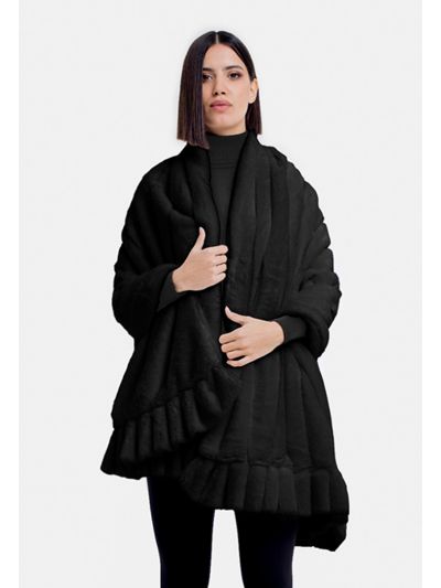 Solid Faux Fur Shawl -Sale