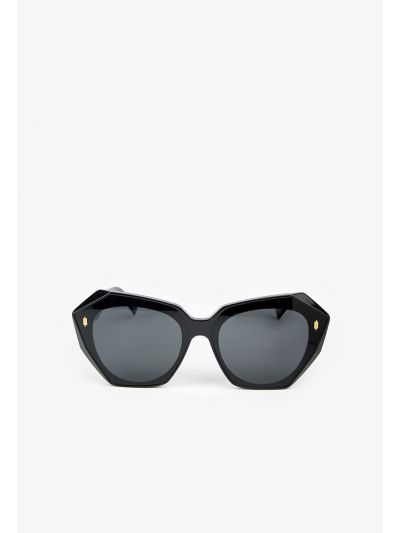Oversize Dark Cat Eye Sunglasses