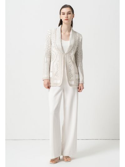 Solid High-Waist Trouser