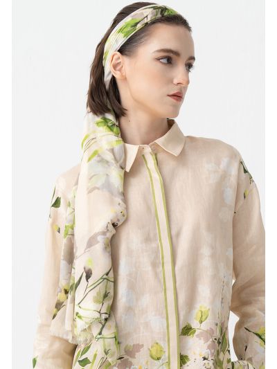 Floral Printed Tassel Scarf