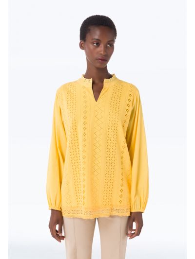 Solid Schiffli All Over Shirt -Sale
