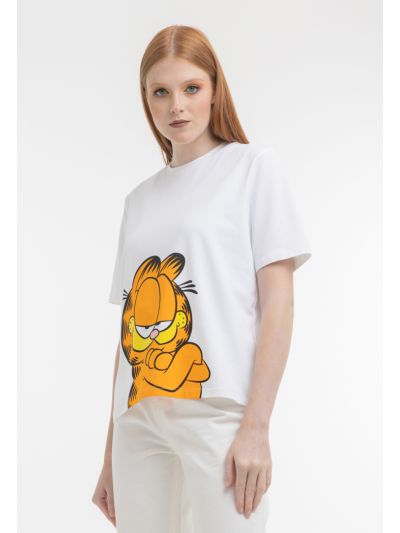 Garfield Printed Solid T-Shirt -Sale