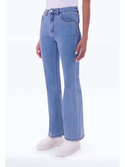 Light Blue Boot Leg Denim Trouser -Sale