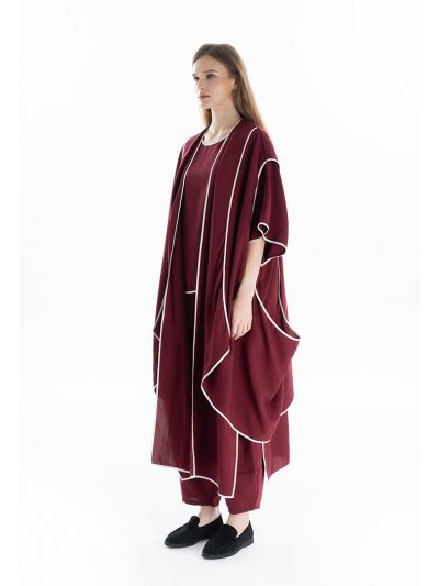 Sleevelees Two Tone Asymetrical Long Jacket -Sale