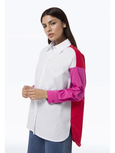 Round Hem Color block Top -Sale