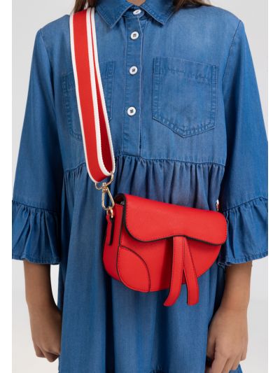 Solid Crossbody Saddle Bag