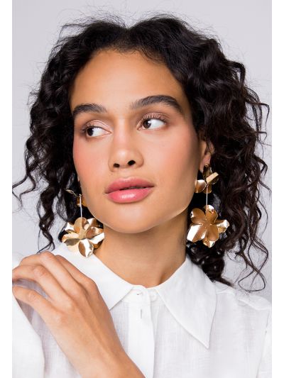 Metallic Floral Earrings