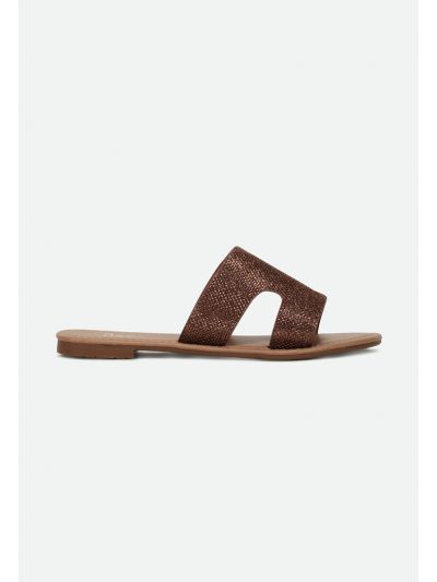 Shimmer Strap Flat Sandals