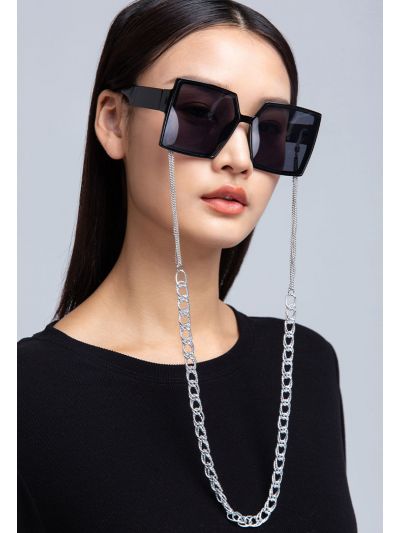 Double Silver Link Chain Sunglasses Holder