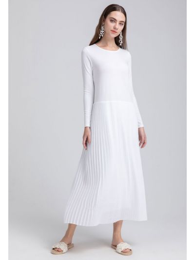 Even Pleated Long Dress