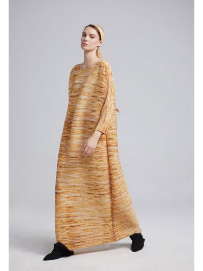 Electric Pleated Printed Maxi Dress