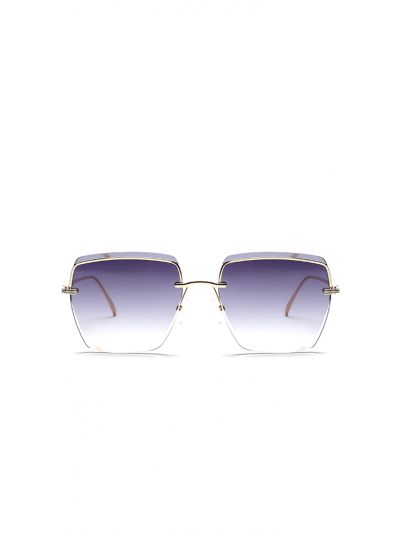 Semi Rimless Extended Lens Elegant Sunglasses